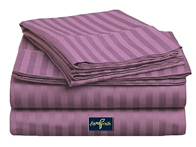 Pillow Cover Framed Glace Cotton 300 TC - Striped - Plum