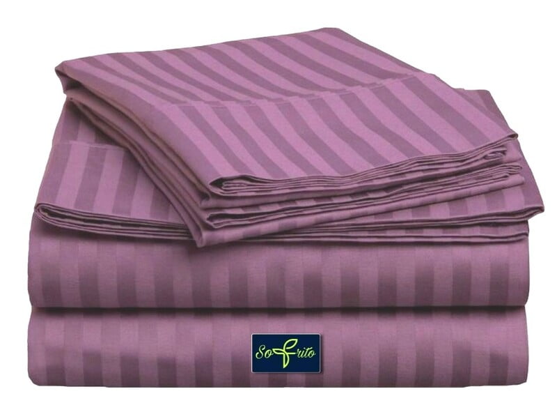 Pillow Cover Non-Framed Glace Cotton 300 TC - Striped - Plum Pillow Cover Non-Framed Glace Cotton 300 TC - Striped - Plum