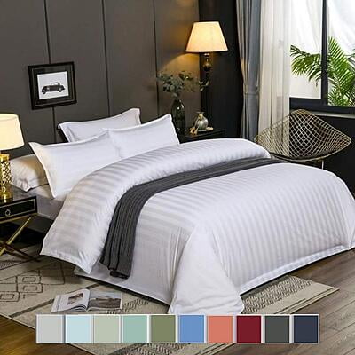 Duvet / Comforter Cover Glace Cotton 300 TC - Striped - White Duvet / Comforter Cover Glace Cotton 300 TC - Striped - White