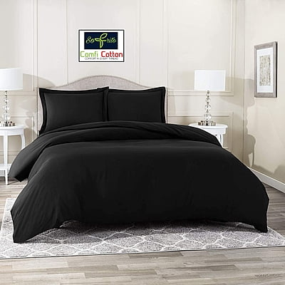 Duvet / Comforter Cover Microfiber 300 TC Plain Ultra soft - Black