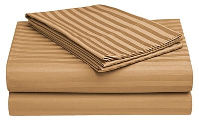 Bedsheet Glace Cotton 300 TC - Striped - Sand Beige