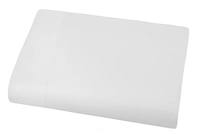 Bedsheet (Flat) Glace Cotton 300 TC - Plain - White