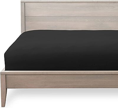 Bedsheet (Fitted) Glace Cotton 300 TC - Plain - Black Bedsheet (Fitted) Glace Cotton 300 TC - Plain - Black
