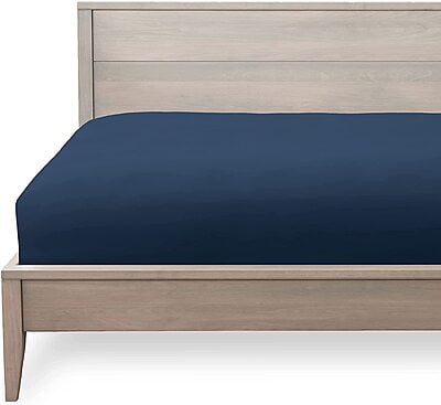 Bedsheet (Fitted) Glace Cotton 300 TC - Plain - Navy Blue Bedsheet (Fitted) Glace Cotton 300 TC - Plain - Navy Blue