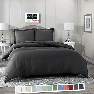 Duvet / Comforter Cover Microfiber 300 TC Plain Ultra soft - Graphite