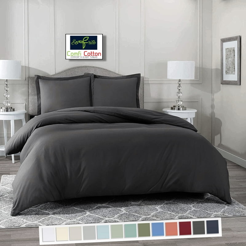 Duvet / Comforter Cover Microfiber 300 TC Plain Ultra soft - Graphite Duvet / Comforter Cover Microfiber 300 TC Plain Ultra soft - Graphite