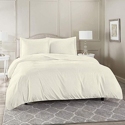Duvet / Comforter Cover Microfiber 300 TC Plain Ultra soft - Ivory