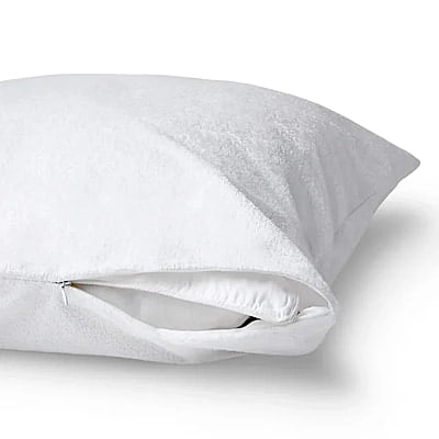 Terry Pillow Protector - White