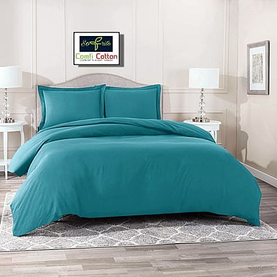 Duvet / Comforter Cover Microfiber 300 TC Plain Ultra soft - Teal