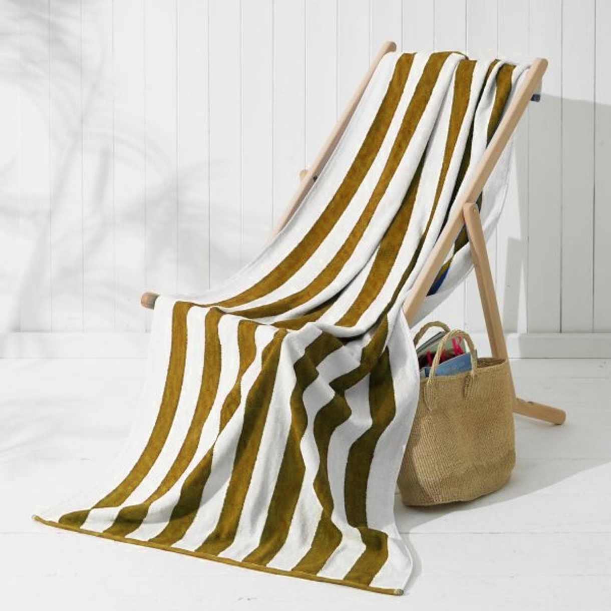 Sofrito Oversized Towels / Bath Sheets / Pool Cabana Beige - Stripe