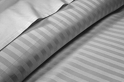 Bedsheet Glace Cotton 300 TC - Striped - Silver Bedsheet Glace Cotton 300 TC - Striped - Silver