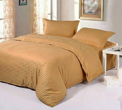 Bedsheet Glace Cotton 300 TC - Striped - Sand Beige Bedsheet Glace Cotton 300 TC - Striped - Sand Beige