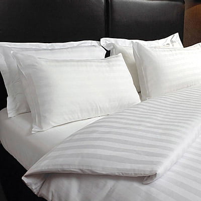 Duvet / Comforter Cover Glace Cotton 210 TC - Striped - White