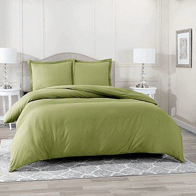 Duvet / Comforter Cover Microfiber 300 TC Plain Ultra soft - Olive Green