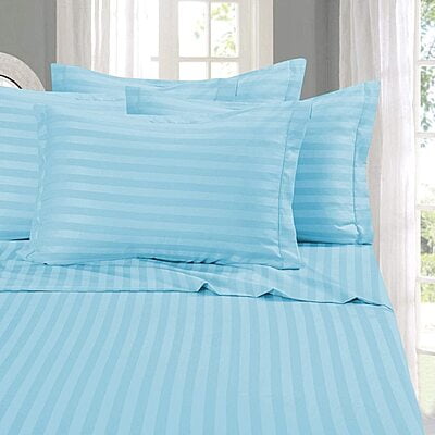 Pillow Cover Framed Glace Cotton 300 TC - Striped - Baby Blue