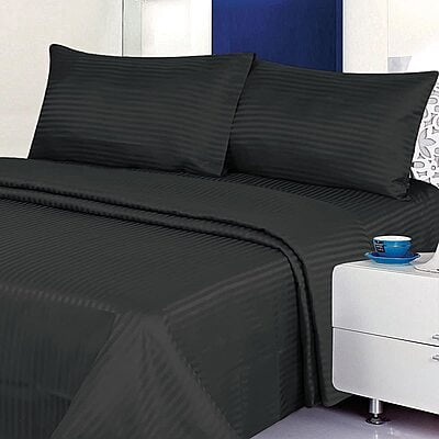 Pillow Cover Non-Framed Glace Cotton 300 TC - Striped - Black Pillow Cover Non-Framed Glace Cotton 300 TC - Striped - Black