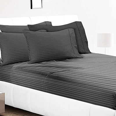 Pillow Cover Non-Framed Glace Cotton 300 TC - Striped - Steel Grey Pillow Cover Non-Framed Glace Cotton 300 TC - Striped - Steel Grey