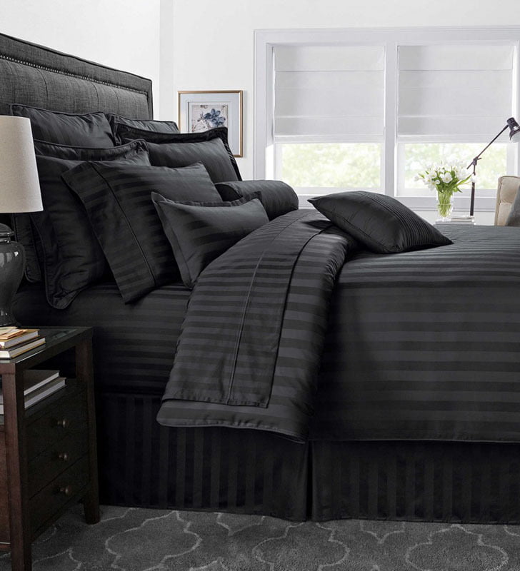 Duvet / Comforter Cover Glace Cotton 300 TC - Striped - Black Duvet / Comforter Cover Glace Cotton 300 TC - Striped - Black