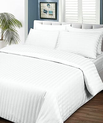 Duvet / Comforter Cover Glace Cotton 300 TC - Stripe - White