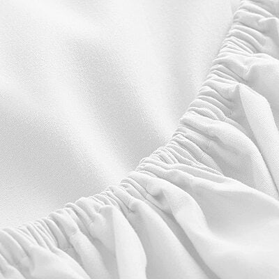 Fitted Bedsheet Glace Cotton 300 TC - Plain - White Fitted Bedsheet Glace Cotton 300 TC - Plain - White