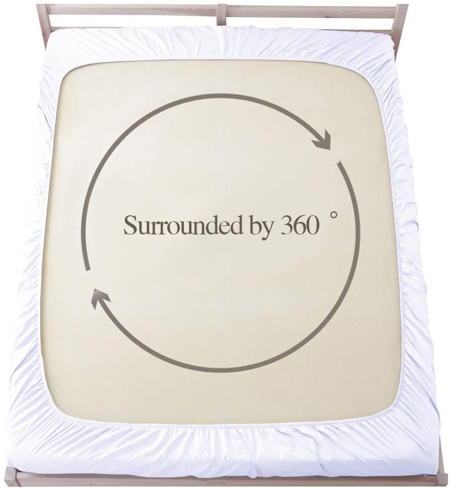 Fitted Bedsheet Glace Cotton 400 TC - Striped - White Fitted Bedsheet Glace Cotton 400 TC - Striped - White