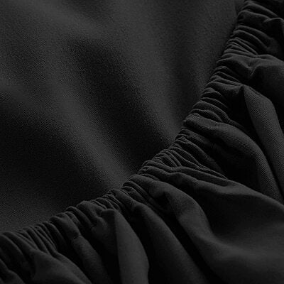 Bedsheet (Fitted) Glace Cotton 300 TC - Plain - Black Bedsheet (Fitted) Glace Cotton 300 TC - Plain - Black
