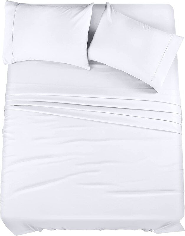 Bedsheet (Flat) 100% Cotton - Percale - 400 TC - Plain - White Bedsheet (Flat) 100% Cotton - Percale - 400 TC - Plain - White