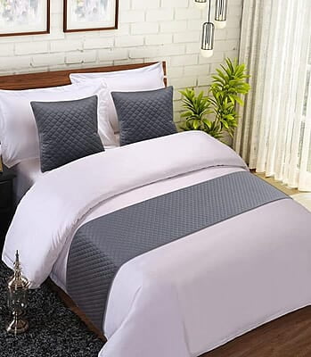 Bed Runner with Cushion Cover - Grey (Classic)