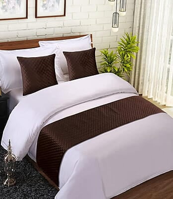 Bed Runner with Cushion Cover - Brown (Classic)
