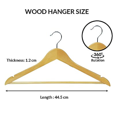 Wooden Cloth Hanger - Pack of 6 Wooden Cloth Hanger - Pack of 6
