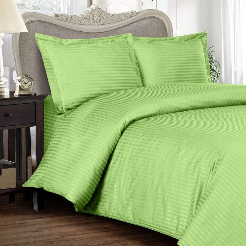 Pillow Cover Framed Glace Cotton 300 TC - Striped - Parrot Green Pillow Cover Framed Glace Cotton 300 TC - Striped - Parrot Green