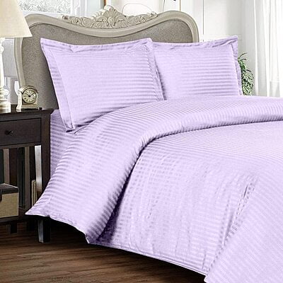 Pillow Cover Framed Glace Cotton 300 TC - Striped - Lavender