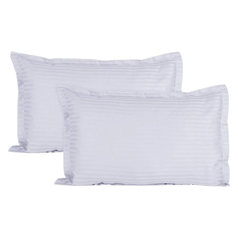 Pillow Cover Framed 100% Cotton 400 TC - Striped - White Pillow Cover Framed 100% Cotton 400 TC - Striped - White