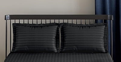 Pillow Cover Framed Glace Cotton 300 TC - Striped - Black Pillow Cover Framed Glace Cotton 300 TC - Striped - Black