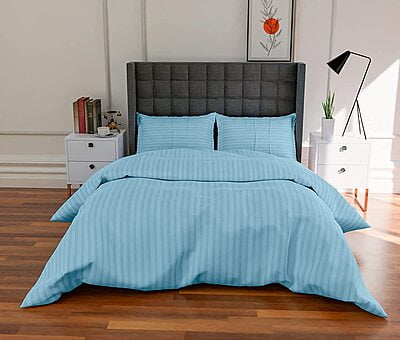 Duvet / Comforter Cover Glace Cotton 300 TC - Striped - Baby Blue Duvet / Comforter Cover Glace Cotton 300 TC - Striped - Baby Blue