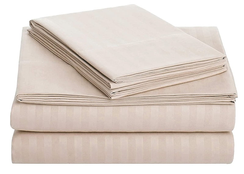 Bedsheet Glace Cotton 300 TC - Striped - Mellow Mocha Bedsheet Glace Cotton 300 TC - Striped - Mellow Mocha