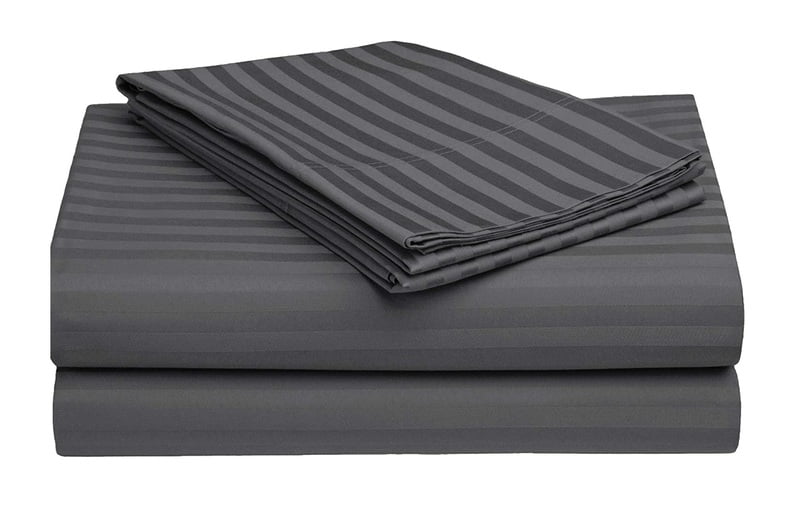 Bedsheet Glace Cotton 300 TC - Striped - Steel Grey Bedsheet Glace Cotton 300 TC - Striped - Steel Grey