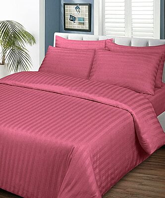 Duvet / Comforter Cover Glace Cotton 300 TC - Striped - Bubble Gum Pink Duvet / Comforter Cover Glace Cotton 300 TC - Striped - Bubble Gum Pink