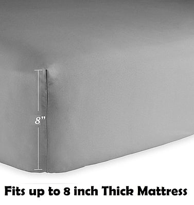 Bedsheet (Fitted) Glace Cotton 300 TC - Silver Bedsheet (Fitted) Glace Cotton 300 TC - Silver