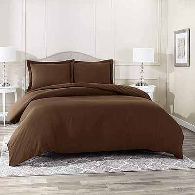 Duvet / Comforter Cover Microfiber 300 TC Plain Ultra soft - Coffee Brown
