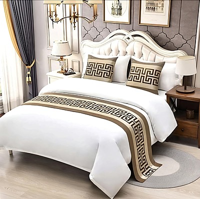Bed Runner with Cushion Cover - Infinity Key Collection