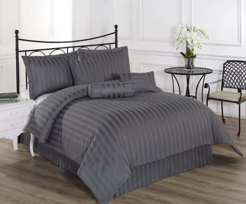 Duvet / Comforter Cover Glace Cotton 300 TC - Striped - Steel Grey Duvet / Comforter Cover Glace Cotton 300 TC - Striped - Steel Grey