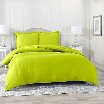 Duvet / Comforter Cover Microfiber 300 TC Plain Ultra soft - Parrot Green