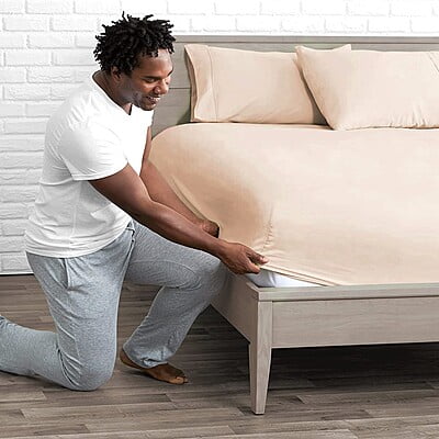Bedsheet (Fitted) Glace Cotton 300 TC - Plain - Mellow Mocha