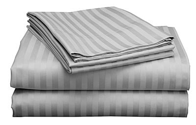 Pillow Cover Non-Framed Glace Cotton 300 TC - Striped - Silver