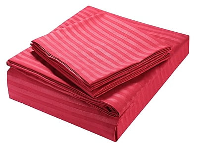 Pillow Cover Non-Framed Glace Cotton 300 TC - Striped - Bubble Gum Pink