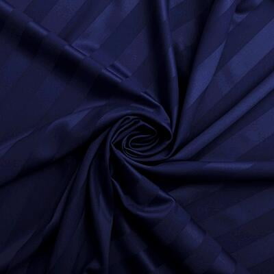 Bedsheet (Fitted) Glace Cotton 300 TC - Striped - Navy Blue Bedsheet (Fitted) Glace Cotton 300 TC - Striped - Navy Blue