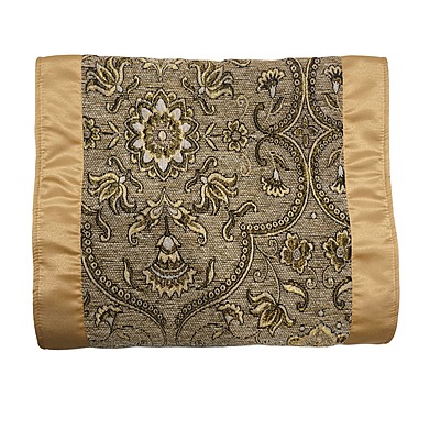 Sofrito Bed Runner with Cushion Cover - Ornate Collection - Golden Weave Bed Runner Sofrito Bed Runner with Cushion Cover - Ornate Collection - Golden Weave Bed Runner