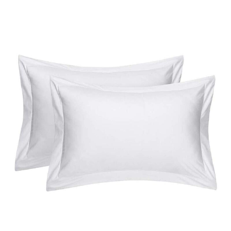 Pillow Cover Framed 100% Cotton 300 TC Percale - Plain - White Pillow Cover Framed 100% Cotton 300 TC Percale - Plain - White