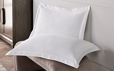 Pillow Cover Framed Glace Cotton 300 TC - Plain - White